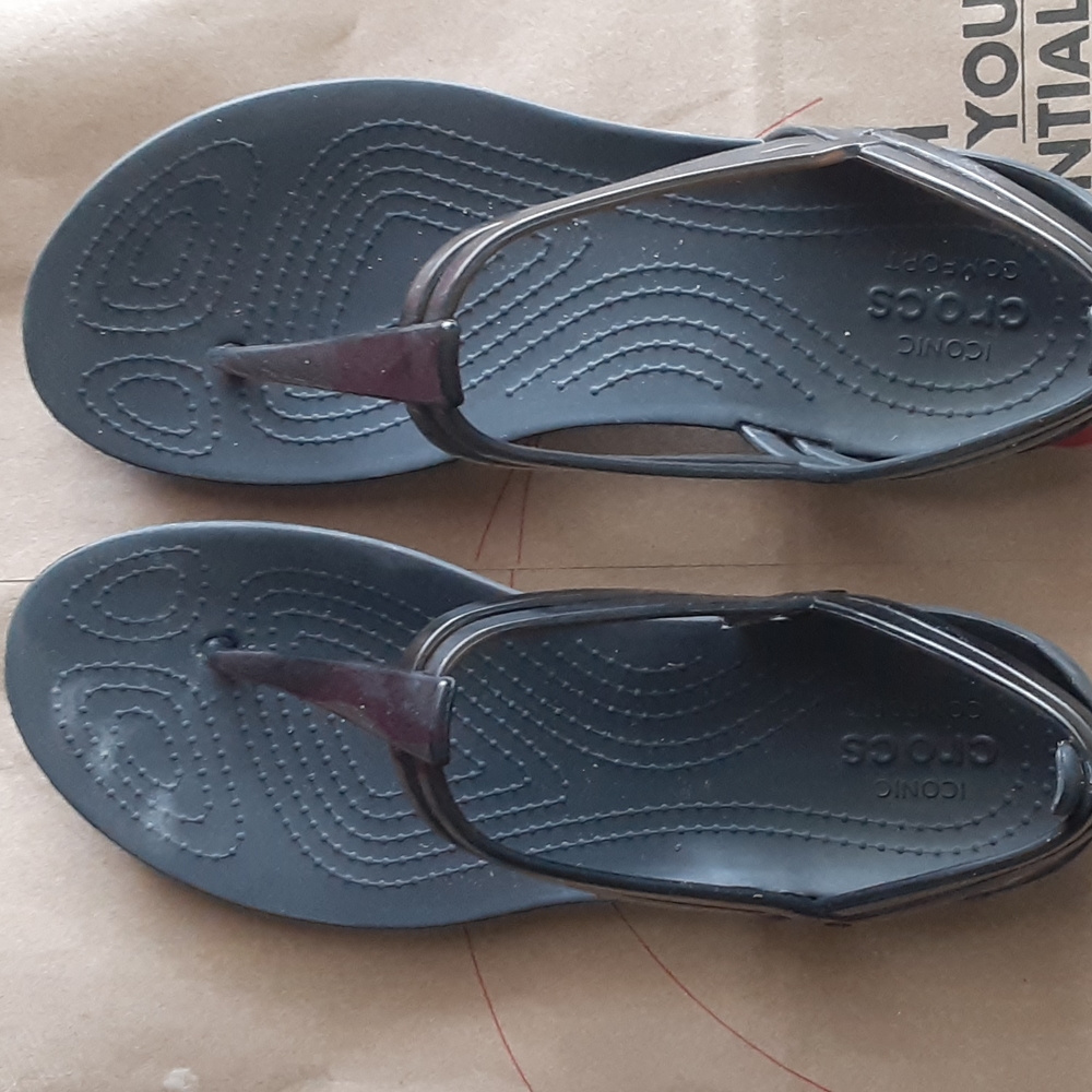 Black Croc Sandals